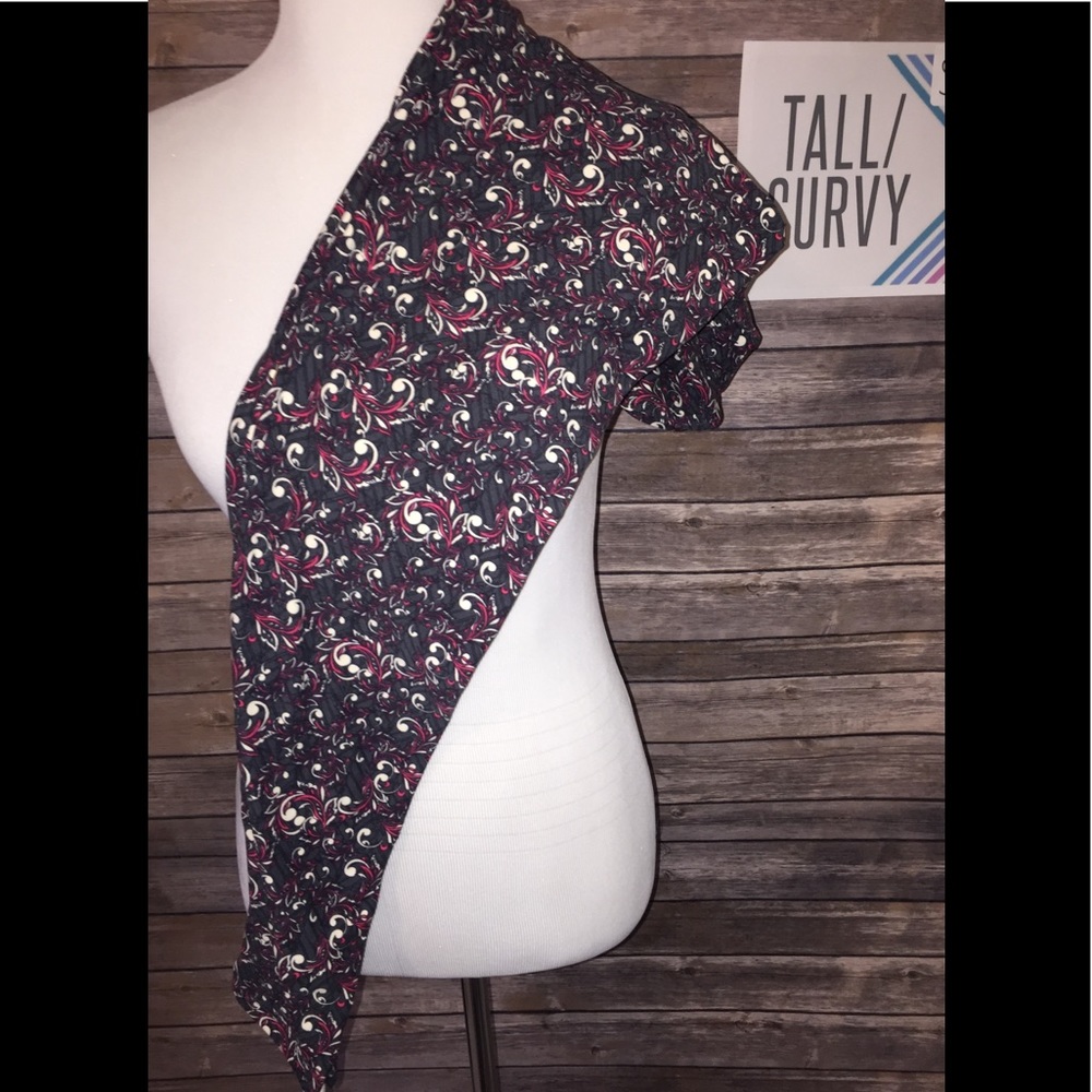 NWT Ladies LulaRoe Leggings T&C Grey Pink/Cream
